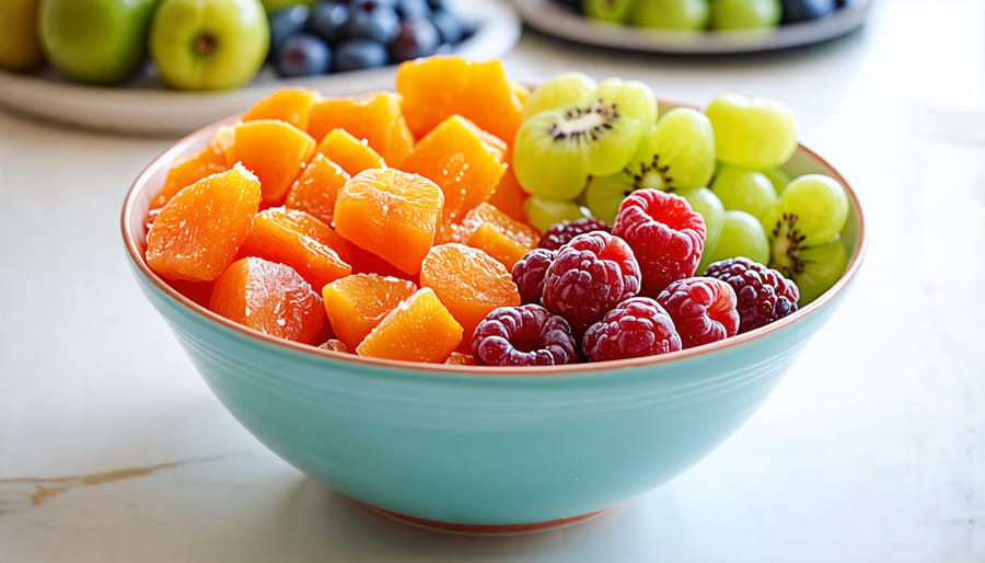 A colorful array of freeze-dried fruits displayed in a bowl